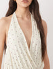 Miss Selfridge drop waist mini dress with asymmetric hem in cream polka dot print