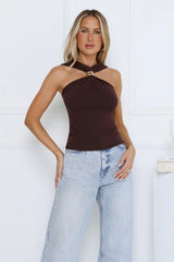 Sleek Temptation Top Brown
