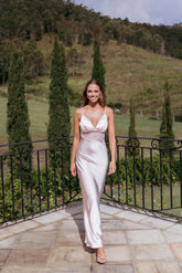 Milla Maxi Lace Dress - Pale Pink