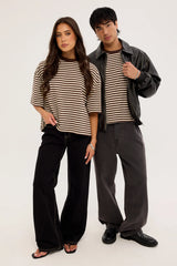 Lioness Bloom Short Sleeve Dark Chocolate Stripe