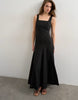 Topshop dropped hem full circle skirt sundress in black