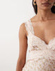 Miss Selfridge satin and lace maxi dress in pink floral print