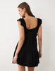 Miss Selfridge flutter sleeve smock dress in black