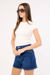 Lee High Relaxed Denim Short Blue Poles