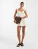 Hollister milkmaid mini dress in yellow ditsy print