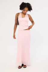 Perfect Stranger Lula Chiffon Maxi Skirt Pink