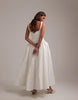 lace prom bridal midi dress in ivory