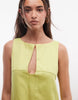 slash neck keyhole mini sundress in lime green