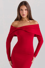 holly red cashmere blend sweater