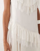 Mango ruffle detail mini dress in white