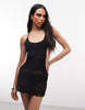 Frankies Bikinis x Jennie Kim crochet mini dress in black