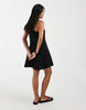 Vero Moda Petite button front cami mini skater dress in black