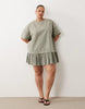 Curve hybrid t-shirt mini dress in washed olive