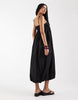 Reclaimed Vintage maxi cami smock dress with bubble hem and bows in black