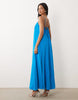 strappy cami maxi trapeze dress in blue