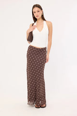 Perfect Stranger Polka Wish Maxi Skirt Brown