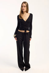 Sndys The Label Nikola Wrap Top Black
