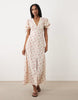 Miss Selfridge button up maxi tea dress in vintage ditsy