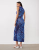 open stitch cornelli pattern maxi dress in blue