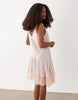 lace trim mini slip dress with asymmetric hem in pale pink