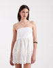 ONLY bandeau mini dress with embroidery in white