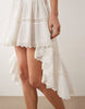 Miss Selfridge high-low hem lace trim midaxi dress in white