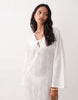 Esmée knit tie front maxi beach dress cover up in white