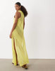sheer maxi dress in bright yellow