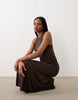 JDY Tall sleeveless midaxi dress in chocolate brown