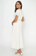 Thea Midi Dress ~ Wild Meadow Embroidery