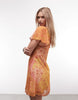 Reclaimed Vintage mini dress in chiffon floral print