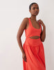 cut out detail midaxi dress in red