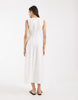 Vero Moda Tall poplin pleated waist sleeveless midaxi dress in white