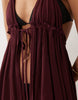 Miss Selfridge tie front halterneck mini beach cover up in plum