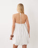 Ghospell Cove cami strap bubble hem mini dress in white