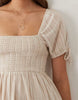 Wednesday's Girl tiered shirred detail smock midaxi dress in beige