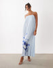 YAS floral placement print cami maxi dress in light blue