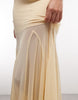 Aria Cove liquid chiffon bandeau ruched detail sheer hem maxi dress in lemon