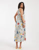 Vero Moda sleeveless tie back detail midi dress in shellfish print
