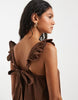 ONLY tiered maxi dress in brown