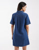 JJXX denim mini dress in mid blue