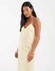 Vero Moda Petite linen look cami strap midi dress in banana yellow