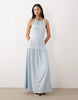 Tall cami scoop neck drop waist maxi dress in light blue
