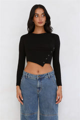 Gentle Rain Long Sleeve Top Black