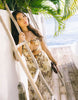 South Beach abstract print mesh maxi beach dress with cutout detail in green multi