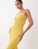 Gina Tricot strappy crochet summer maxi dress in yellow