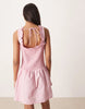 Esmée mini beach dress with ruffle trim in pink gingham