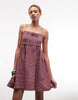 COLLUSION smock tie detail mini dress in pink