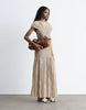 & Other Stories ruched crinkle maxi dress in beige