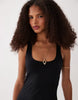 scoop neck maxi dress in black